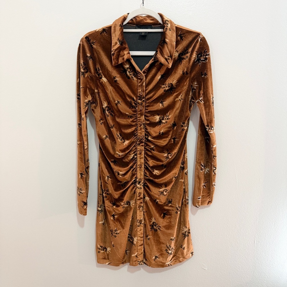 House of‎ Harlow 1960 x Revolve Velvet Ruched Mini Dress Small